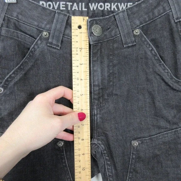 Dovetail Workwear The Maven Slim Jeans Black Size 0 Inseam 28 Stretch Knee Patch - Picture 3 of 12